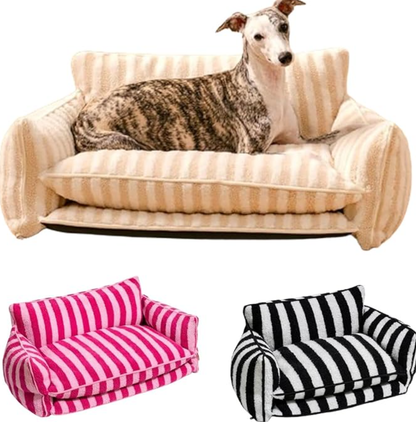 Luxurious Plush Pet Sofa Bed Couch - Washable, Non-slip Bottom, Contemporary Style For Cats & Dogs