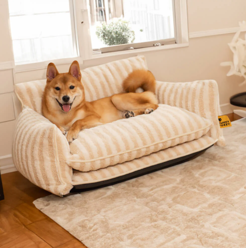 Luxurious Plush Pet Sofa Bed Couch - Washable, Non-slip Bottom, Contemporary Style For Cats & Dogs