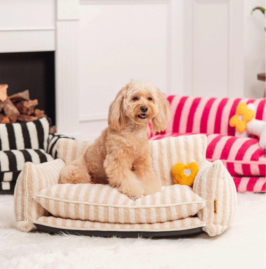 Luxurious Plush Pet Sofa Bed Couch - Washable, Non-slip Bottom, Contemporary Style For Cats & Dogs