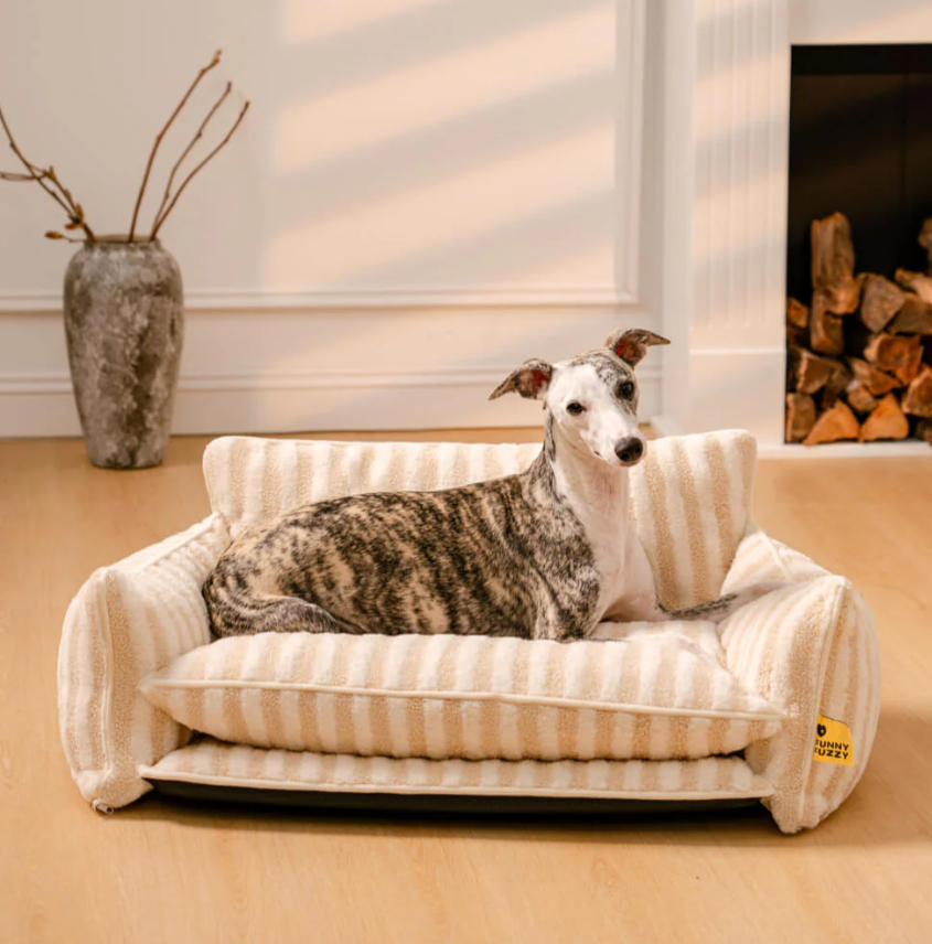 Luxurious Plush Pet Sofa Bed Couch - Washable, Non-slip Bottom, Contemporary Style For Cats & Dogs